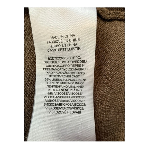 Lauren Ralph Lauren Linen Open-Front Cardigan Sweater - Size Medium - Picture 6 of 10